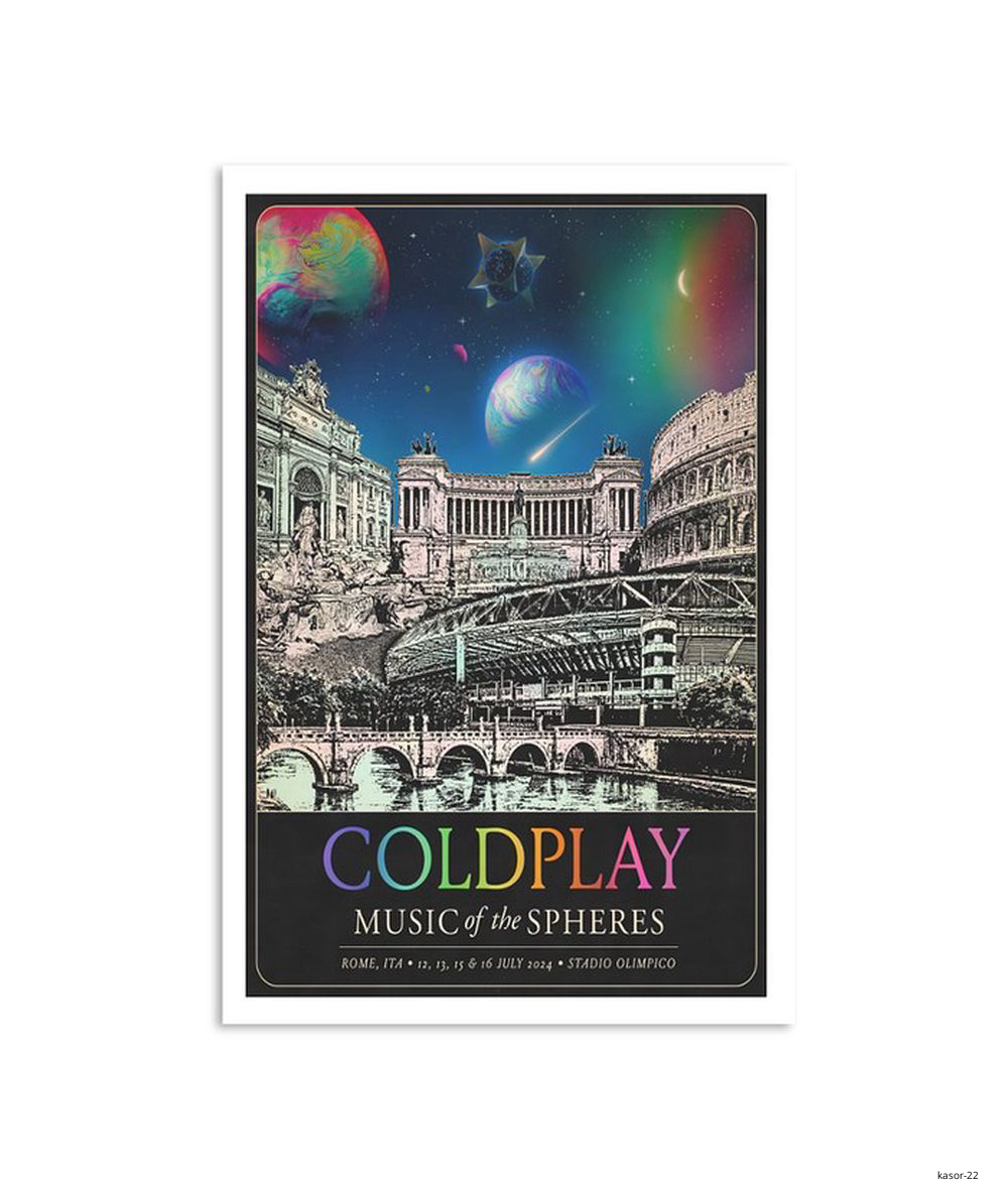 Coldplay Rome Italy 12, 13, 15 & 16 July 2024 Stadio Olimpico