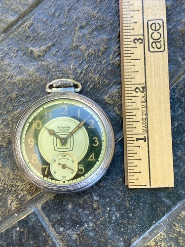 Vintage Ingraham Luminous Pocket Watch Made In USA For Parts Or Repair - Picture 7 of 7