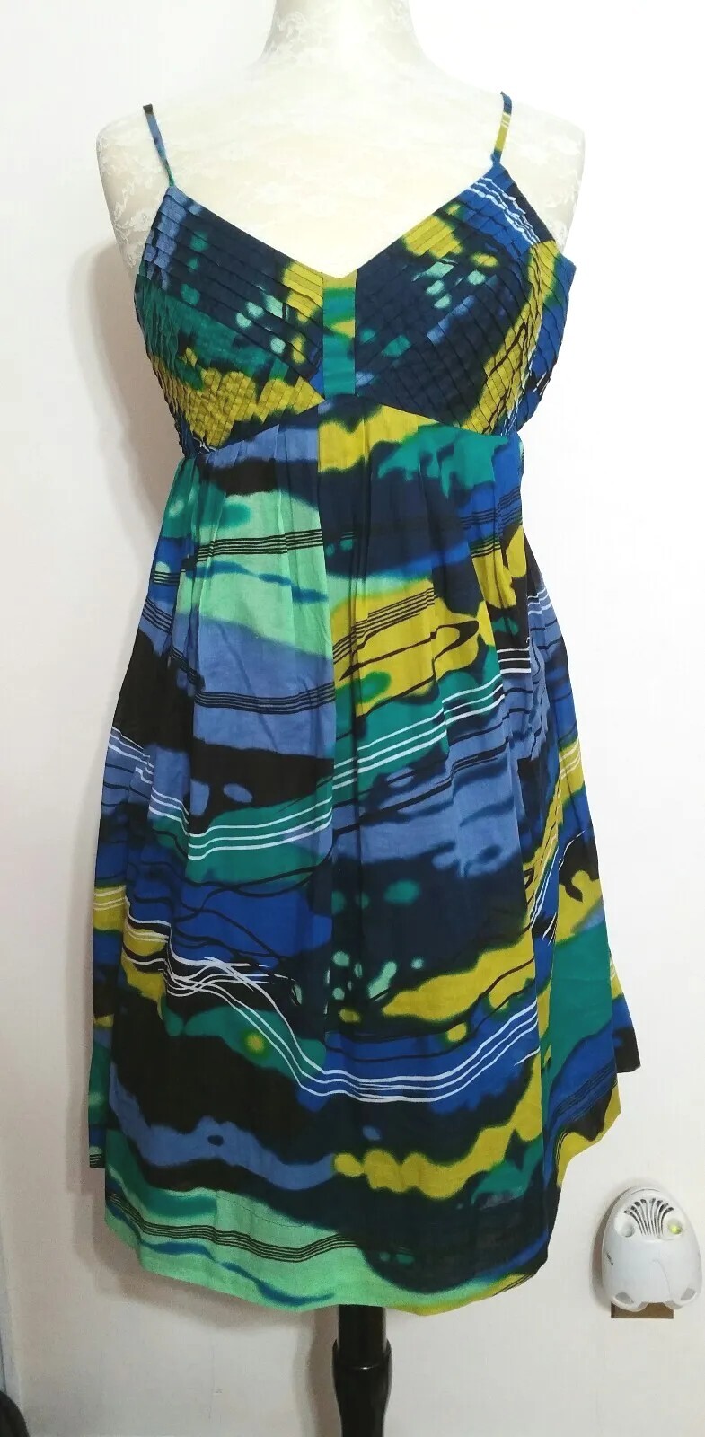 Calvin Klein Spaghetti Strap Multi Colored Lined … - image 1