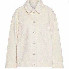 Nwot Cinq A Sept Ivory Julia Fleece Jacket Large