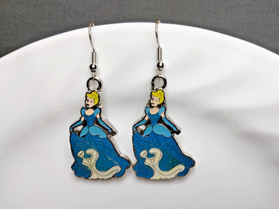 Cinderella Charm Earrings Pierced Wire Hypoallergenic Nickel Free