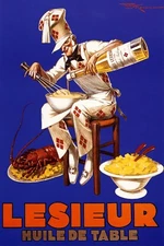Lesieur French Chef Cooking Lobster Food Restaurant Vintage Poster Repro FREE SH