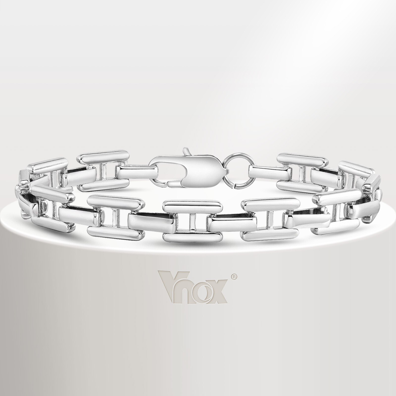 Vnox Bold H Shaped Link Chain Bracelets for Boys Teen Men,Handmade Links Jewelry