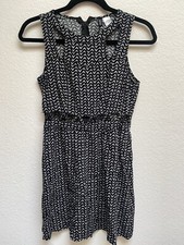 H&M CUTOUT DRESS BLACK TRIBAL Geometric Fit & Flare Viscose Sleeveless Small 6