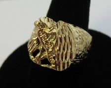 Anello Nugget D'Oro 14KT EP Aquila Da Uomo Taglia 10