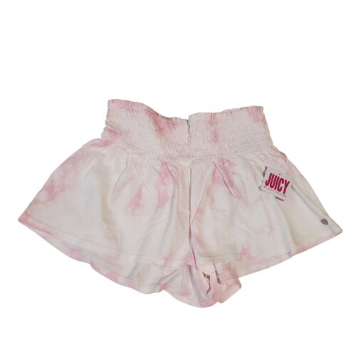 Juicy by Juicy Couture womens shorts sz small baby pink tie dye elastic waist