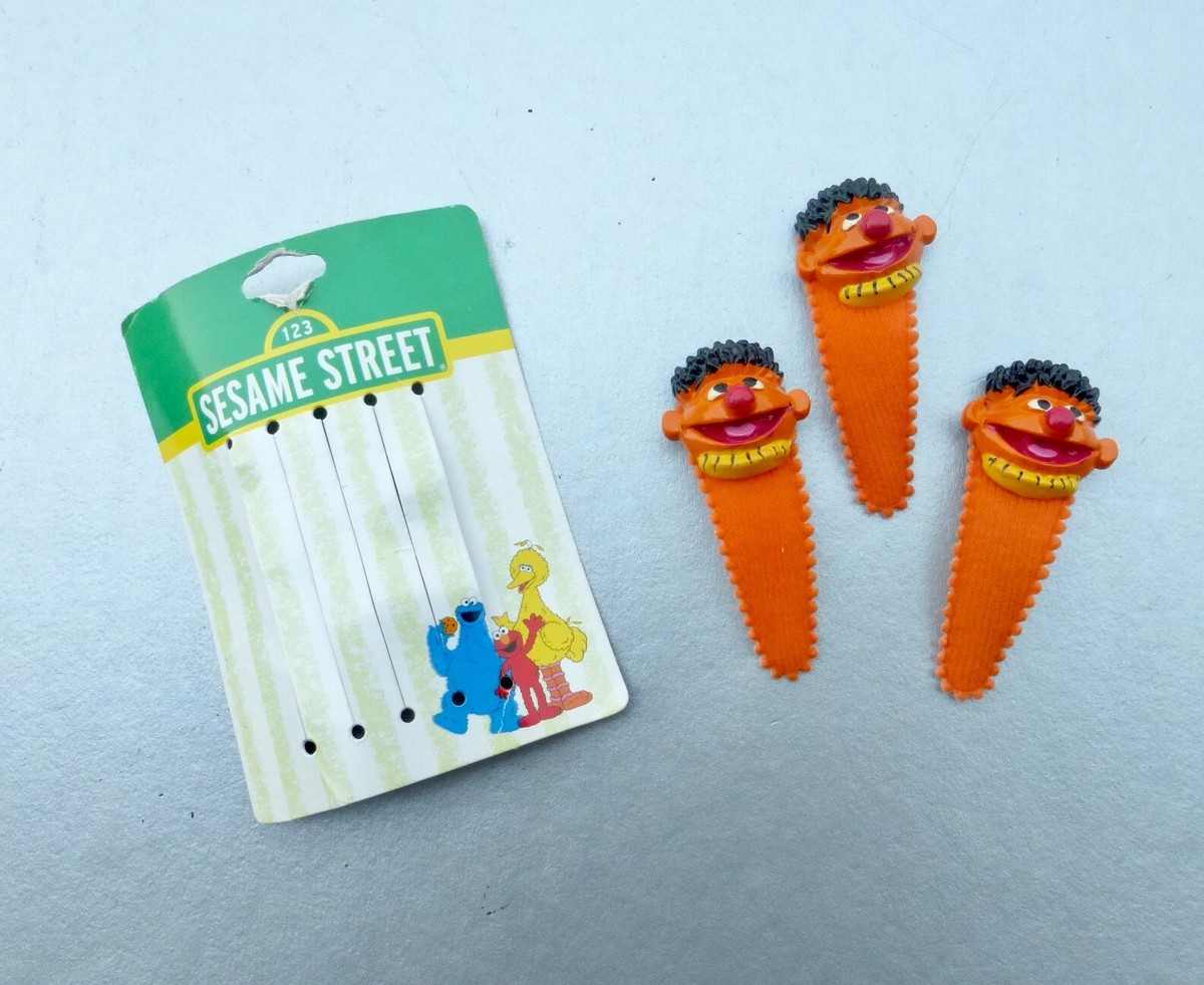 Ernie Sesame Street Hair Clips Orange Rare Fabric Cloth  display picture 1