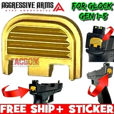 AGGRESSIVE ARMS GOLD Rear SLIDE END Cover plate for GL0CK Gen 1 2 3 4 5 TEXTURED