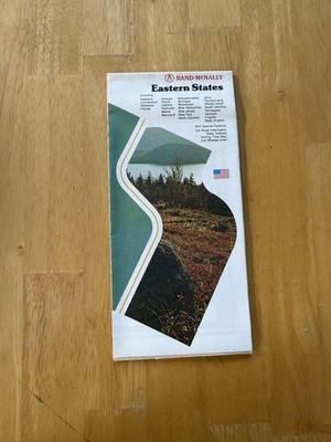 Vintage Rand McNally Eastern States Road Map Travel Guide Folded Brochure USA