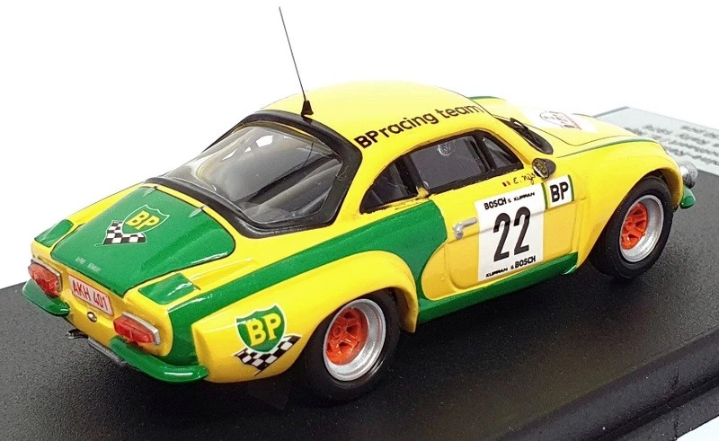 Trofeu escala 1/43 RR.be 06 Alpine Renault A110 #22 Ypres Rally 1976 amarillo/verde Foto 2 de 4