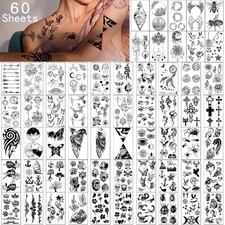 Yazhiji Waterproof Temporary Tattoos - 60 Sheets Tiny Fake Tattoo, Flowers Cr...