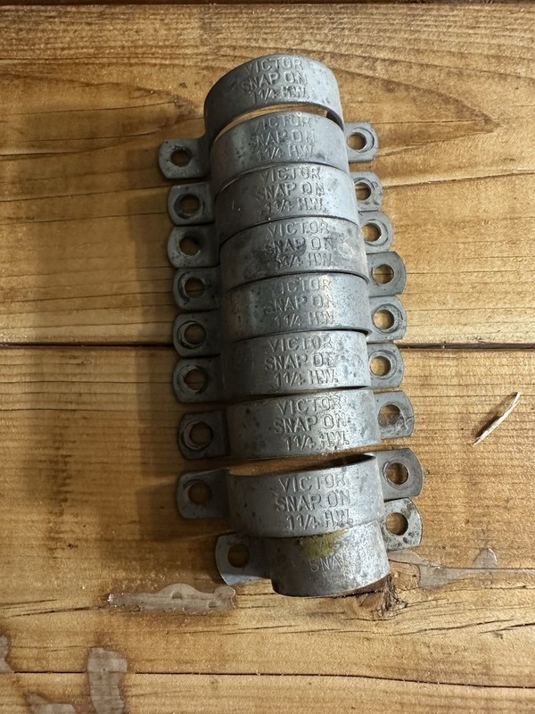 Victor Snap On 1 1/4" HW (Heavy Wall) galvanized conduit straps Two Hole