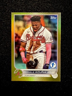   STUNNING GOLD 1st Edition 2022 Topps Series 1 Ronald Acuña Jr. #200  