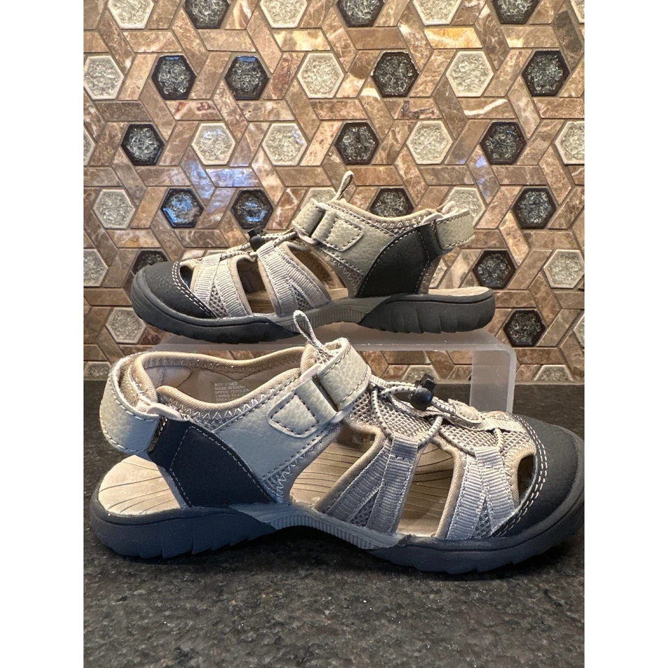 Sonoma Niños 2 Sandalias Puntera Cerrada Gris Azul Marino Senderismo Agua Zapatos Limpio Ligero Uso Foto 4 de 4