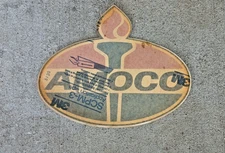 Vintage NOS Original AMOCO Gas Oil Station Advertising Decal Sticker Sign 12”