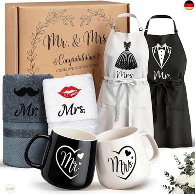 Hochzeitsgeschenke für Brautpaar, 6?teilig Mr und Mrs Geschenk für Braut und B