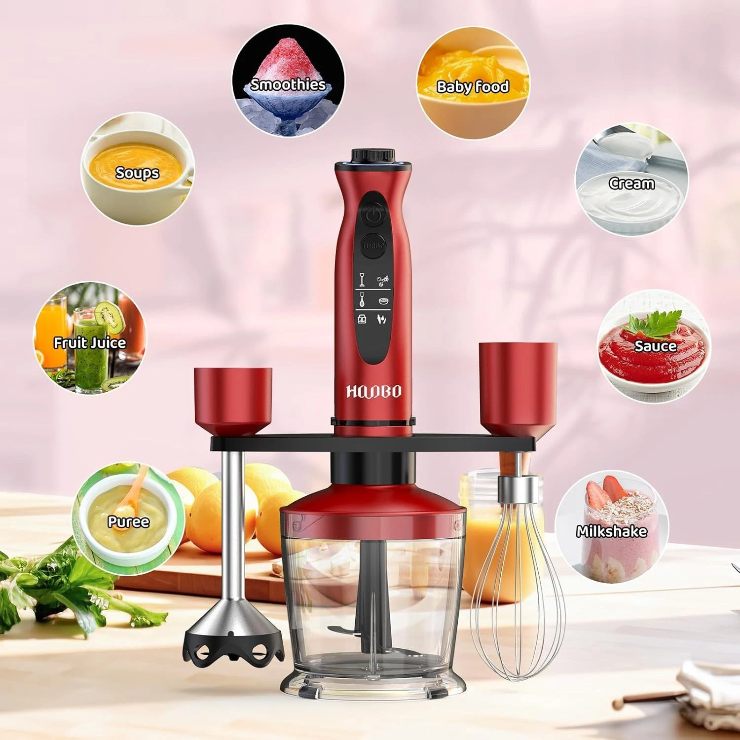 1000 Watt Powerful Handheld Immersion Blender, Set + 5 Attachments And Stand
Opens in a new window o
