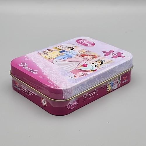 Disney 4 Princess Mini Jigsaw Puzzle Tin Box Sealed/New Ariel Cinderella 7" x 5" - Picture 2 of 6