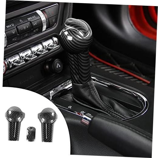 Carbon Fiber Gear Shift Knob Cover Trim Interior Accessories for Ford Mustang
