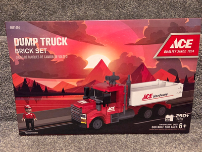 #ad ACE Hardware Dump Truck Brick Building Set #9091494 250 Pieces Figure Nova Brix $17.87