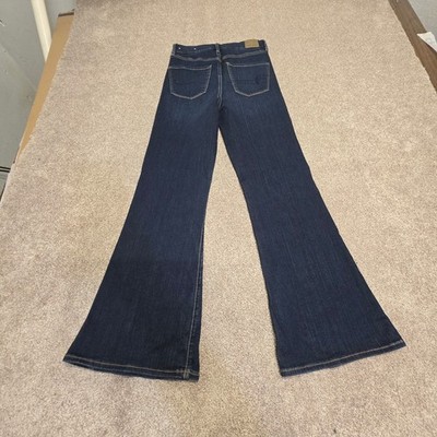 American Eagle Curvy Highest Rise Flare Jeans Wide leg boho Stretch Women's 8R