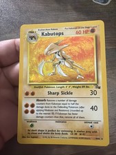 Kabutops 9/62 Fossil Holo Unlimited Edition Moderately Played Pokemon Card