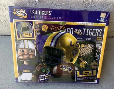 LSU Tigers Retro Bobblehead 500 Piece Puzzle 🧩 NCAA College Football 🏈 - Image 1 of 4