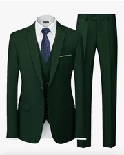 MrSure Men  s 3 Piece Suit Blazer, Slim Fit Tux with 2 Button, Jacket Vest Pants