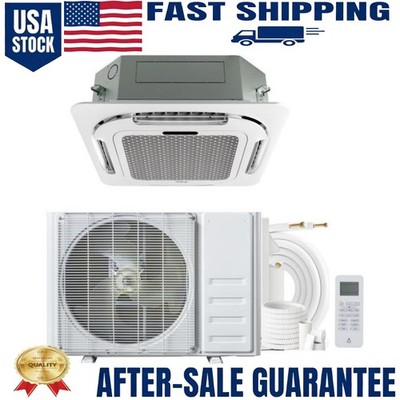 9000 BTU Ceiling Cassette Mini Split Air Conditioner Ductless Cooling & Heating