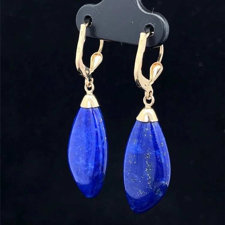 OHRHÄNGER 375/- GELBGOLD MIT LAPIS  SOGNI D'ORO SCHMUCKJAGD - Bild 4 von 4