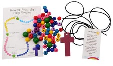 Make Your Own Beaded Rosary Craft Kit Hail Mary Our Father Holy Card Religious