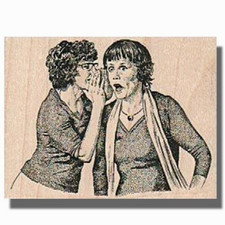Mounted Rubber Stamp, 2 Ladies Talking, Funny, Friends, Lady, Women, People, Fun