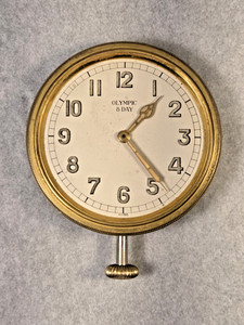 Vintage Olympic 8-Day Car Clock Mechanical Wind-Up Swiss 6J RUNS Parts/Repair