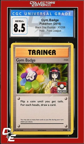 XY Black Star Promo Gym Badge XY206 Pokemon League CGC 8.5
