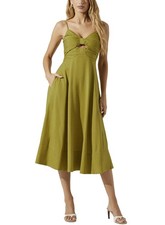 Astr the Label Womens Celina Sleeveless Cutout Dress X-Small Chartreuse NWT $158