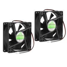 2 Pack 80mm by 80mm by 25mm 8025 12V DC 0.20A Ball Bearing Brushless Cooling Fan