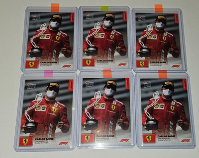 6x Topps Now Formula 1 2021 #12 Carlos Sainz 12 First Podium For Ferrari Monaco