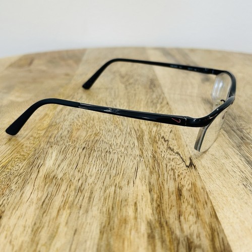 NIKE Titanium 6037 001 Eyeglasses Frame Only 51-17-135 Black Chrome Half Rim