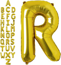 40 Inch Gold Letter R Balloons, DIY Phrase Foil Alphabet Letter R Balloons DIY W