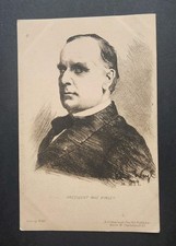 Rare German Postcard (1900s) of US President William McKinley Undivided Back