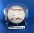OZZIE SMITH (HOF) CARDINALS AUTOGRAPHED OFFICIAL MLB BASEBALL & CASE. CLEAN. JSA