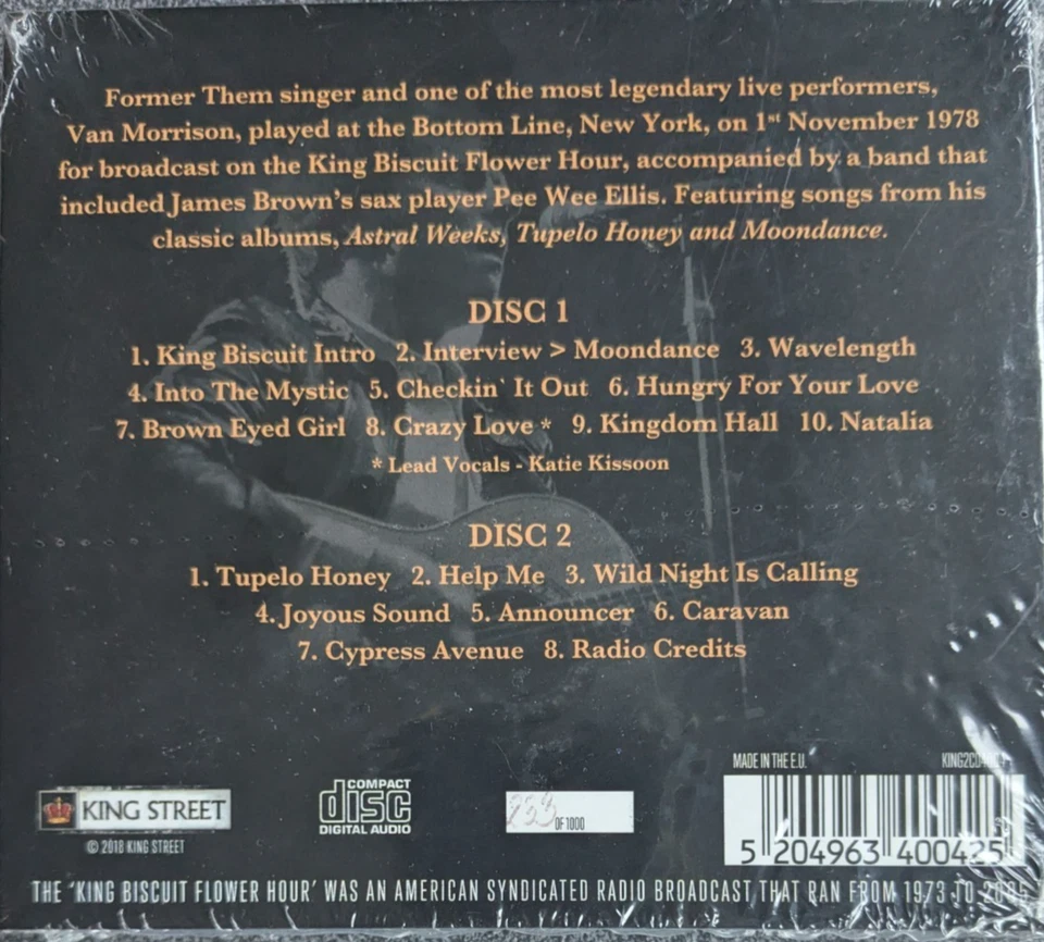 Van Morrison – Live In New York '78 The Bottom Line (LTD Numbered 2xCD) Sealed - Image 2 of 2