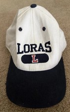 Y2K Loras College Duhawks Navy Embroidered LEGACY Strapback Baseball Hat
