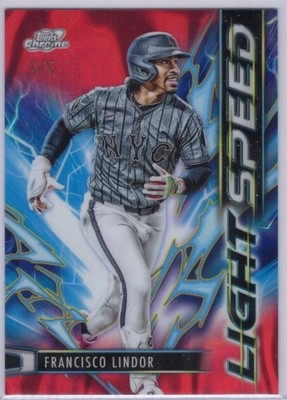 2025 Topps Chrome Cosmic Francisco Lindor  Red Refractor 5/5 SSP 1: 11,198 Packs