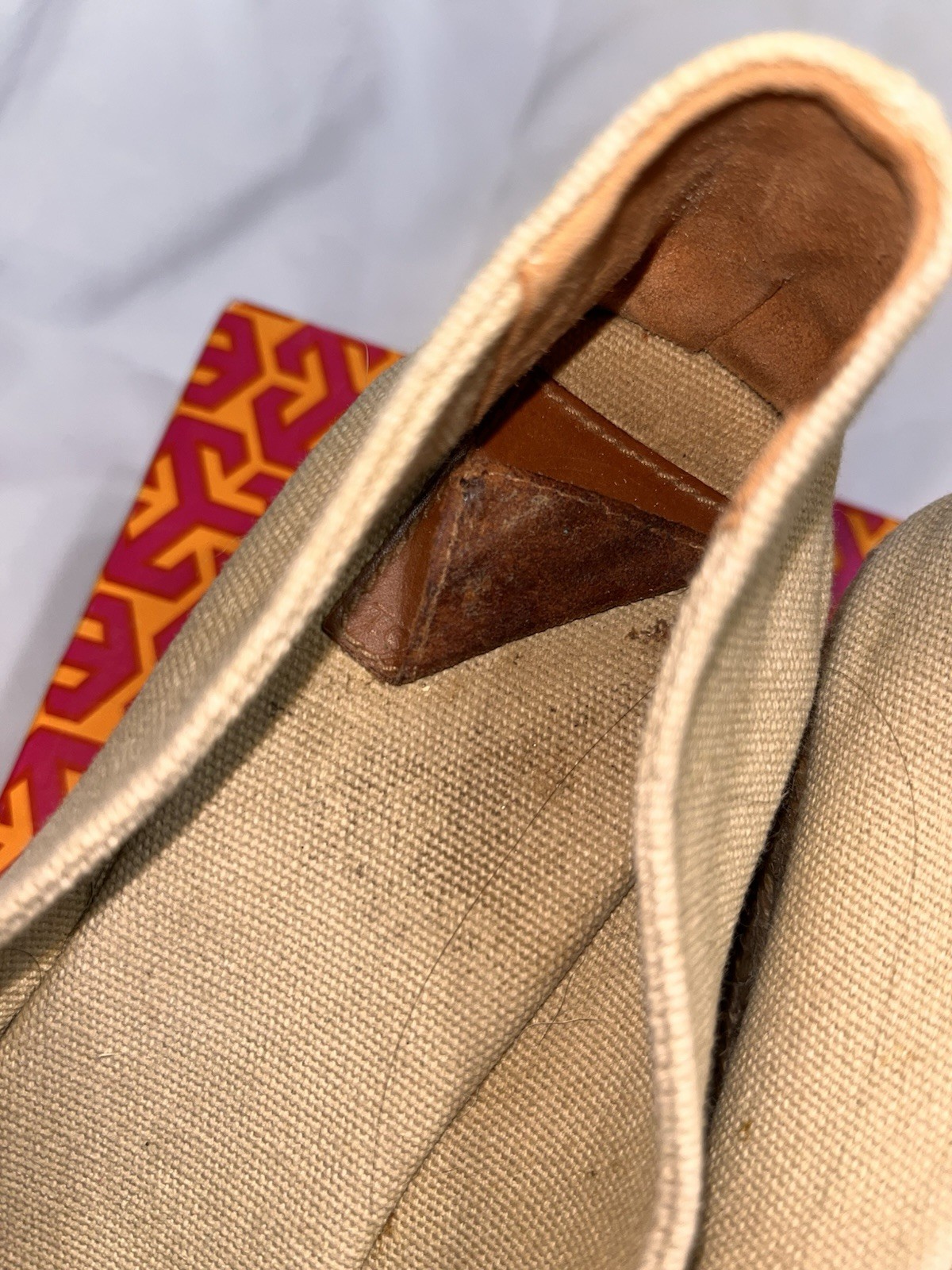 NIB Tory Burch Filipa Espadrille wedge criss cross heel shoe. Oatmeal. Size 8 thumbnail 5