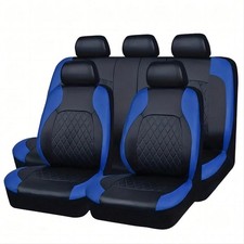 9pc Universal Pvc Leather Car Seat Covers 5 Seat 4mm Padded Full Set