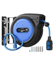 DEWENWILS 20 Amp Retractable Extension Cord Reel 40FT SJTOW Heavy Duty 4 Outlets