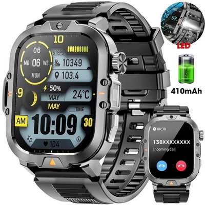 Mingwear L31 Military Smartwatch, 2.01" High-Resolution Display, IP68