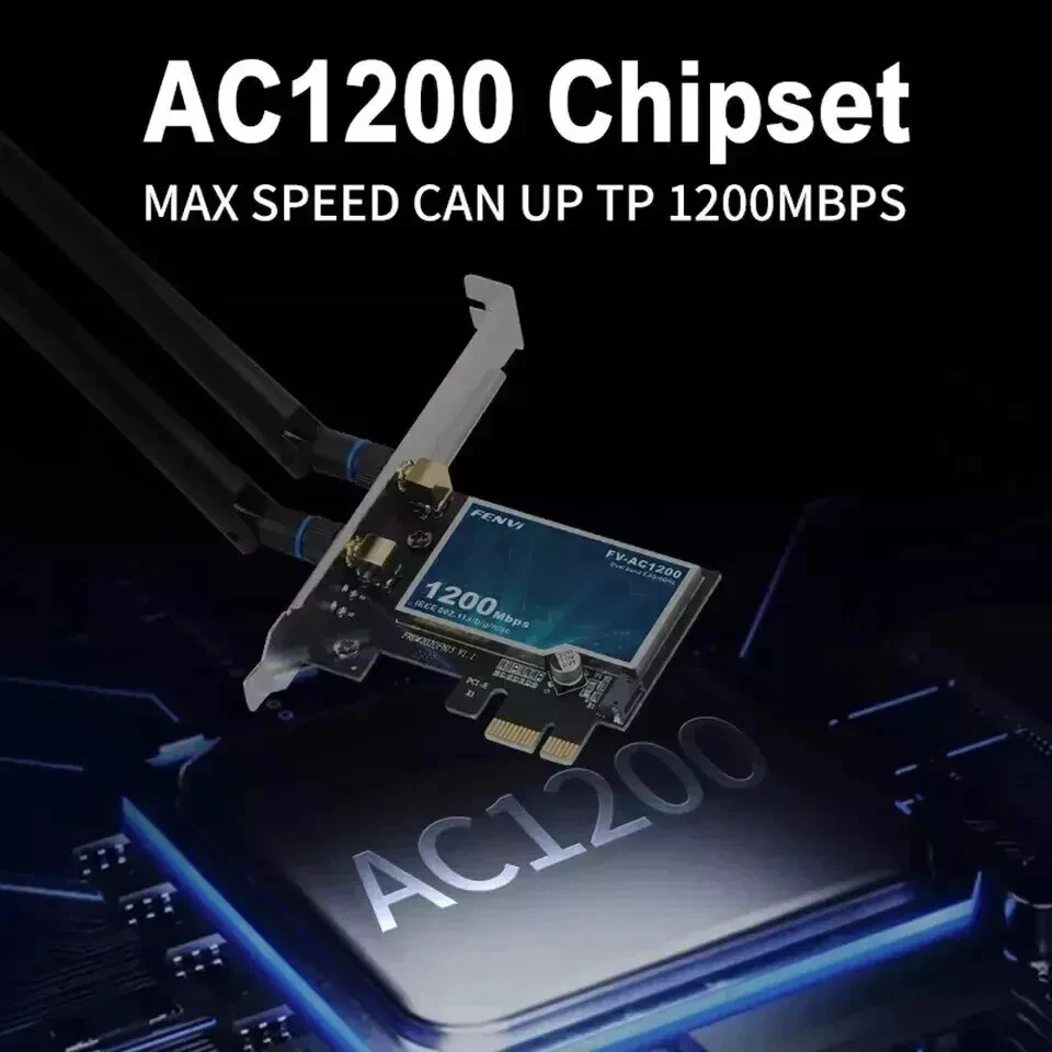 Bluetooth Dual Band AC1200 PCI-E Wireless Card for Desktop PCI wifi adapter 4.0 - Image 3 of 4