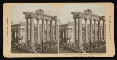 Rome Italy 1902 Temple of Saturn Arch of Septimius Severus Stereograph
